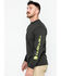 Carhartt Men's Loose Fit Heavyweight Long Sleeve Logo Graphic Work T-Shirt, Bark, hi-res