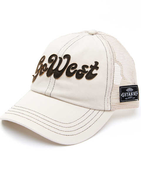 Shyanne Women's Go West Embroidered Mesh-Back Ball Cap , Cream, hi-res