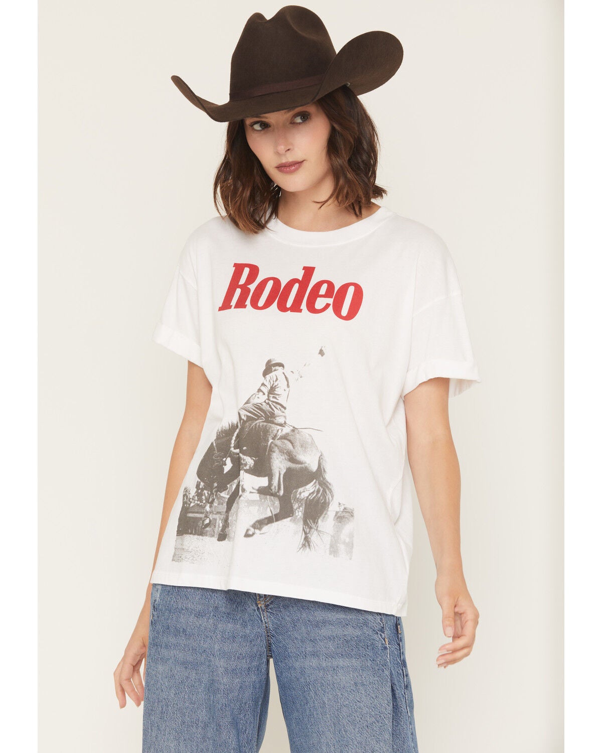 Girl Dangerous Women's Rodeo Horse Short Sleeve Graphic Tee, White, hi-res