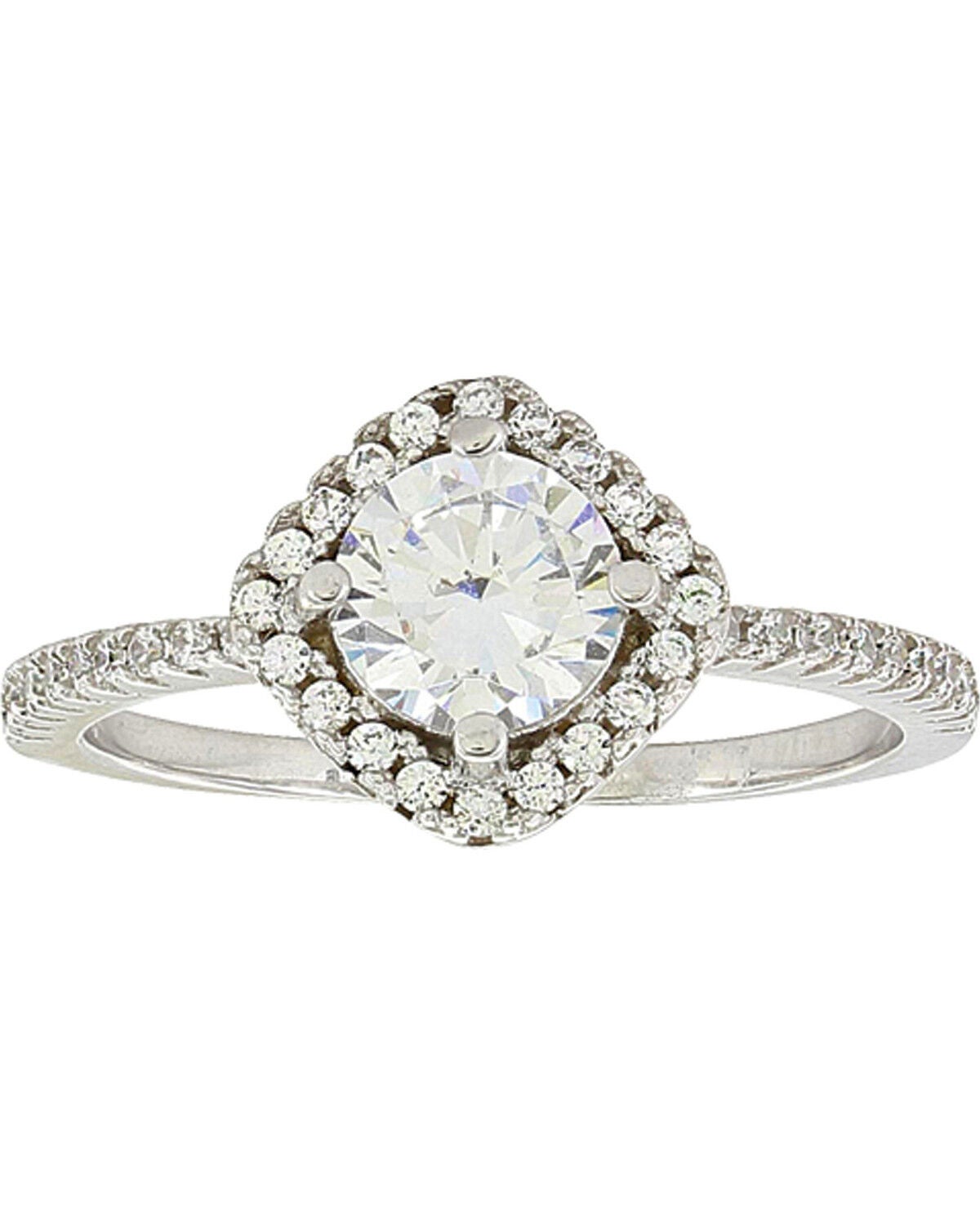 Montana Silversmiths Women's Squarely Perfect Haloed Ring, Silver, hi-res