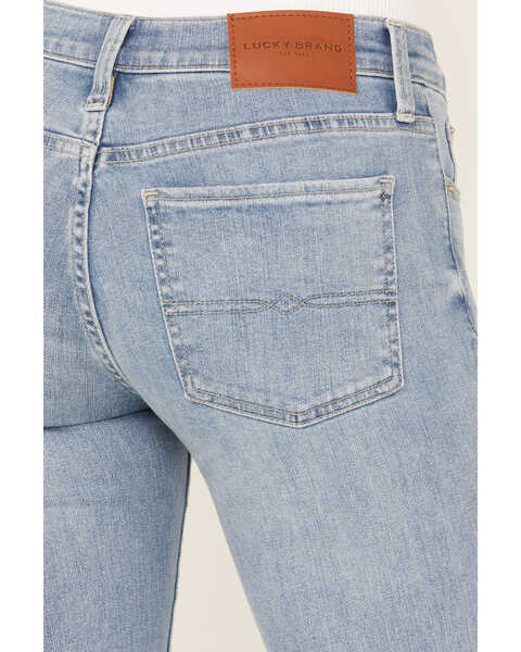Lucky Brand Women's Light Wash Capsize Destruction Mid Rise Sweet Flare  Jeans