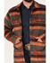 Wrangler Men's Plaid Print Snap Flannel Shacket , Orange, hi-res
