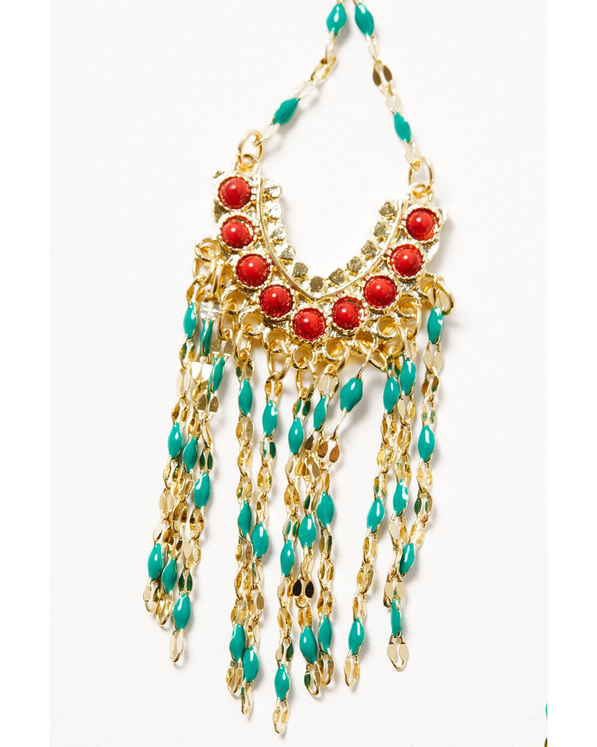Image #2 - Shyanne Women's Cascade Fringe Earrings, Gold, hi-res
