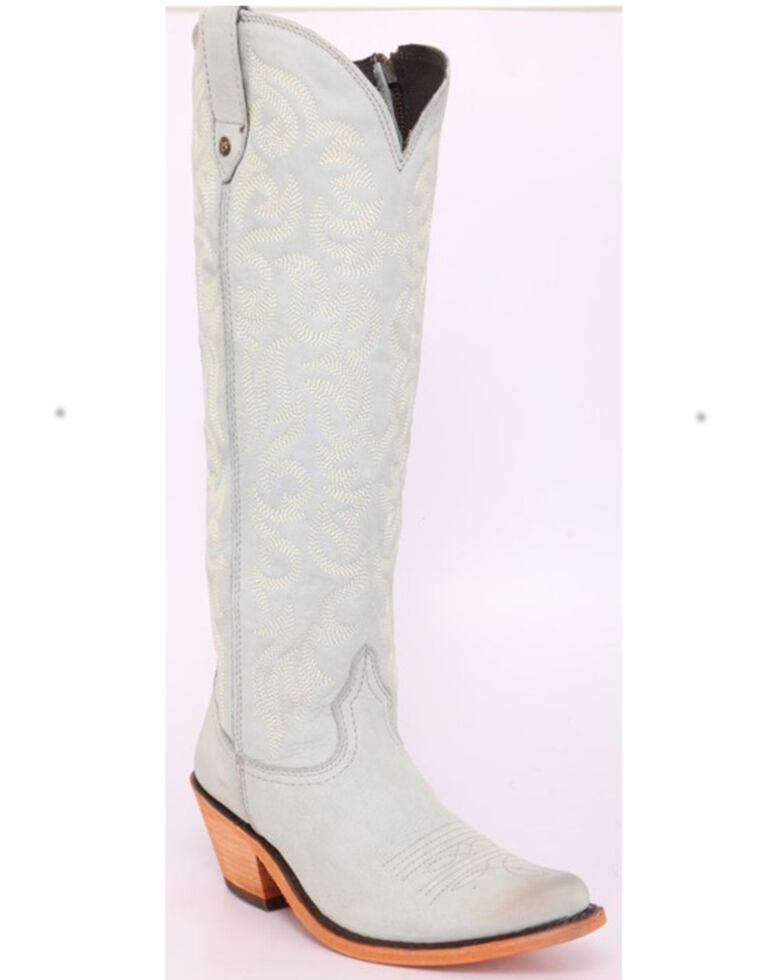 Liberty Black Women's Allie Nite Life Embroidered Tall Cowgirl Boots - Pointed Toe, Light Blue, hi-res