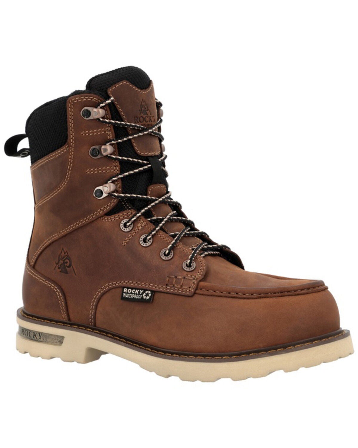 Rocky Men's Grindstone XTR Waterproof Moc Work Boots - Composite Toe, Brown, hi-res