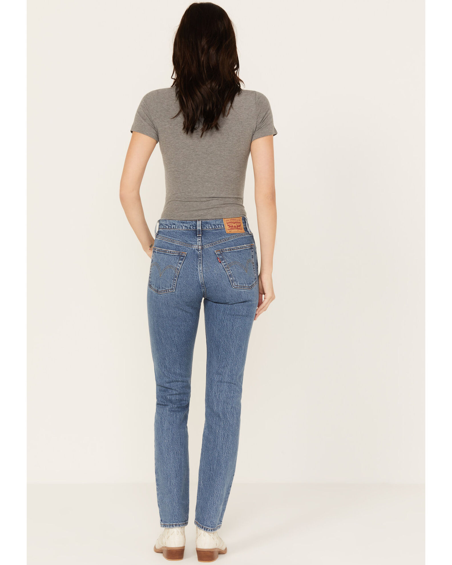 Image #3 - Levi's Women's Medium Wash 501 Worn In Jeans, Medium Wash, hi-res