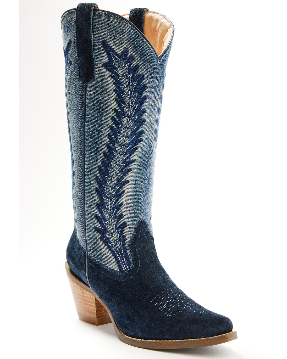 Image #1 - Idyllwind Women's Sawtelle Denim Tall Western Boots - Snip Toe, Navy, hi-res