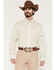 Image #1 - George Strait by Wrangler Men's Geo Print Long Sleeve Button-Down Stretch Western Shirt - Tall, Cream, hi-res