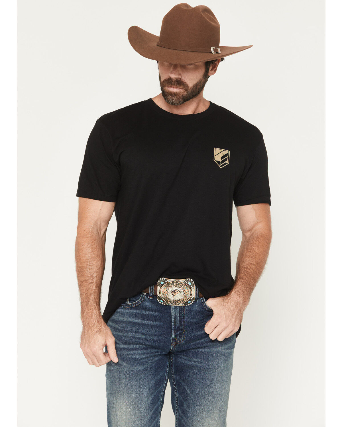 Image #2 - RANK 45® Men's Southwestern Logo Short Sleeve Graphic T-Shirt, Black, hi-res