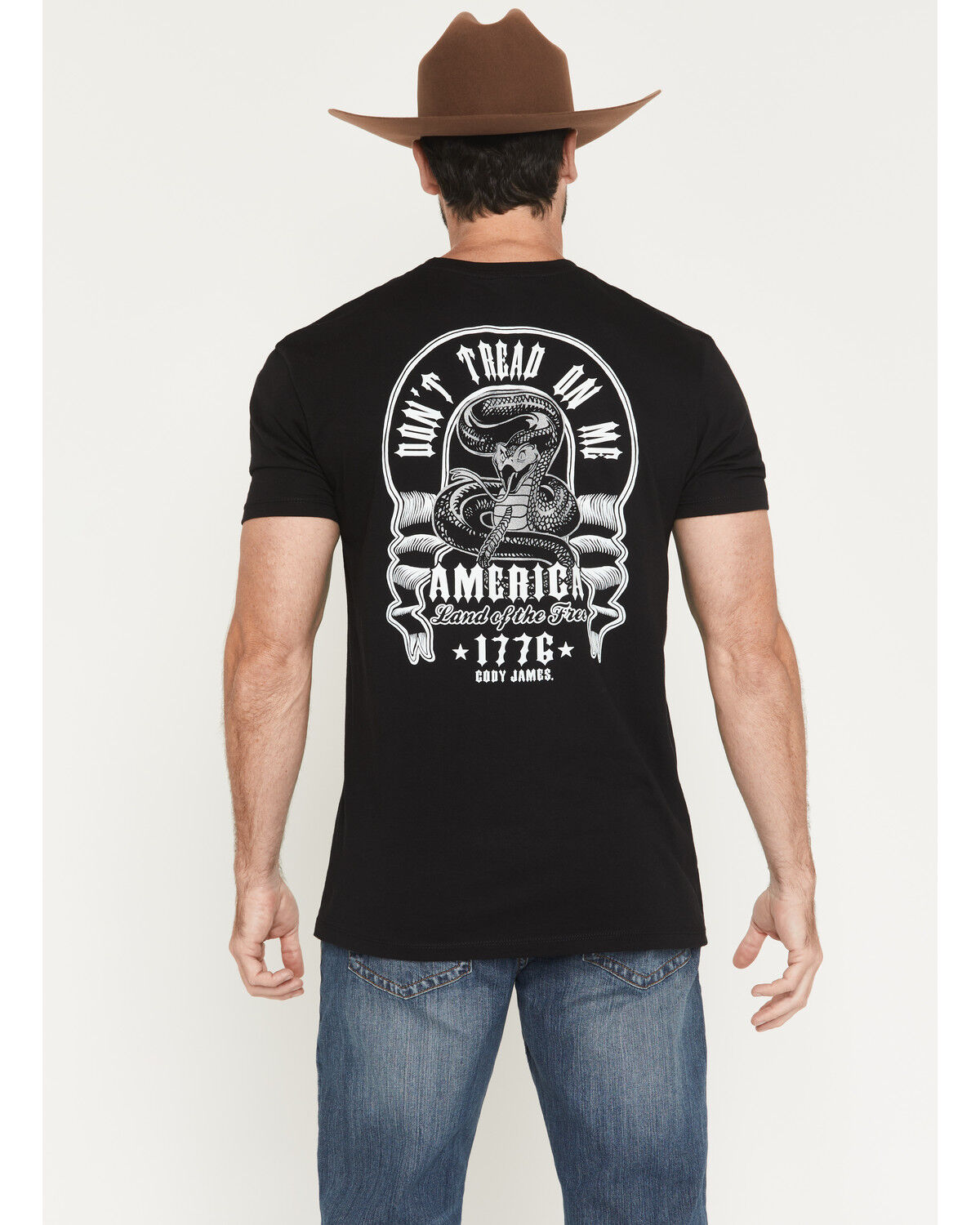Image #1 - Cody James Men's Don't Tread On Me Short Sleeve Graphic T-Shirt, Black, hi-res