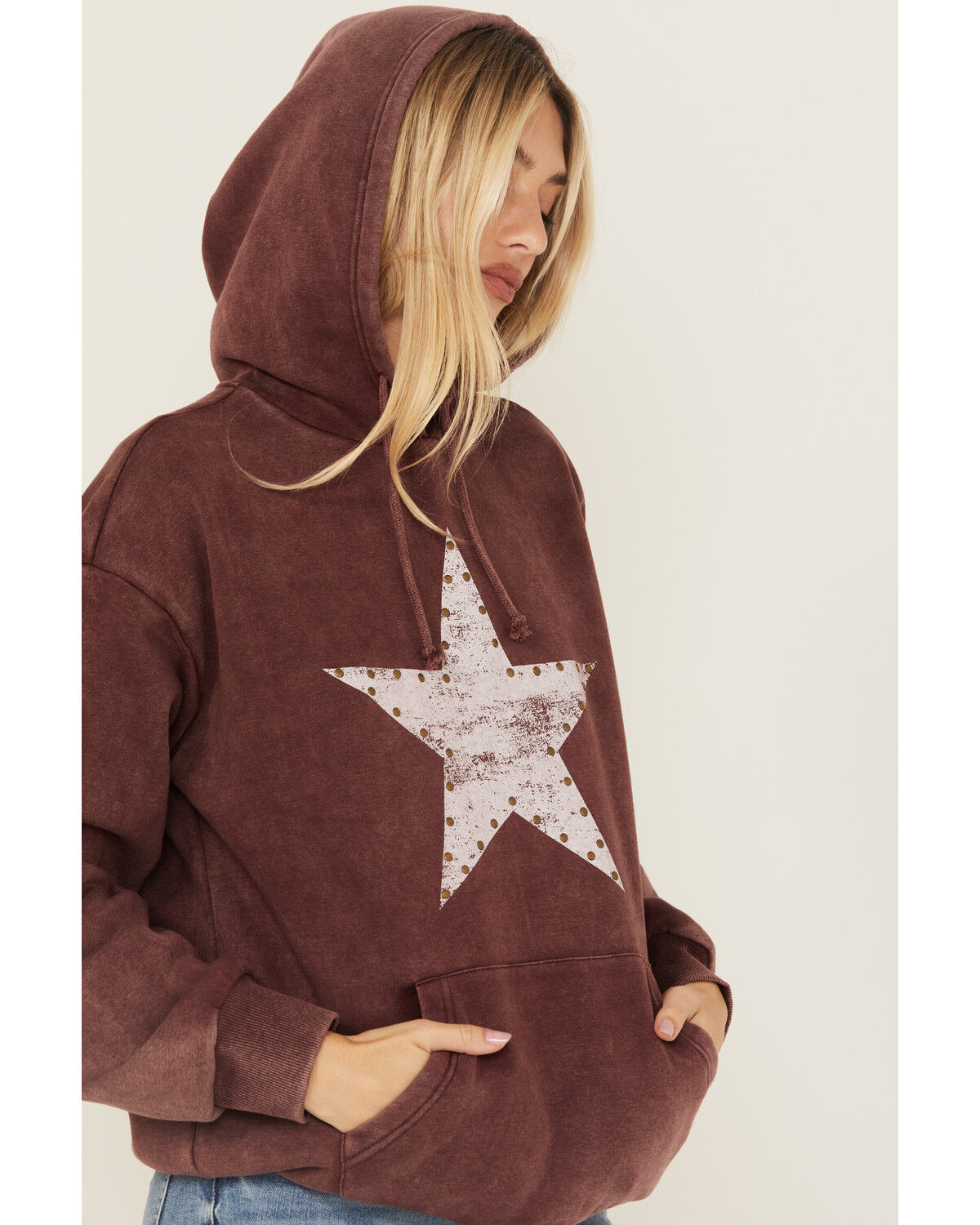 Product Name:  Youth in Revolt Women's Studded Star Graphic Hoodie