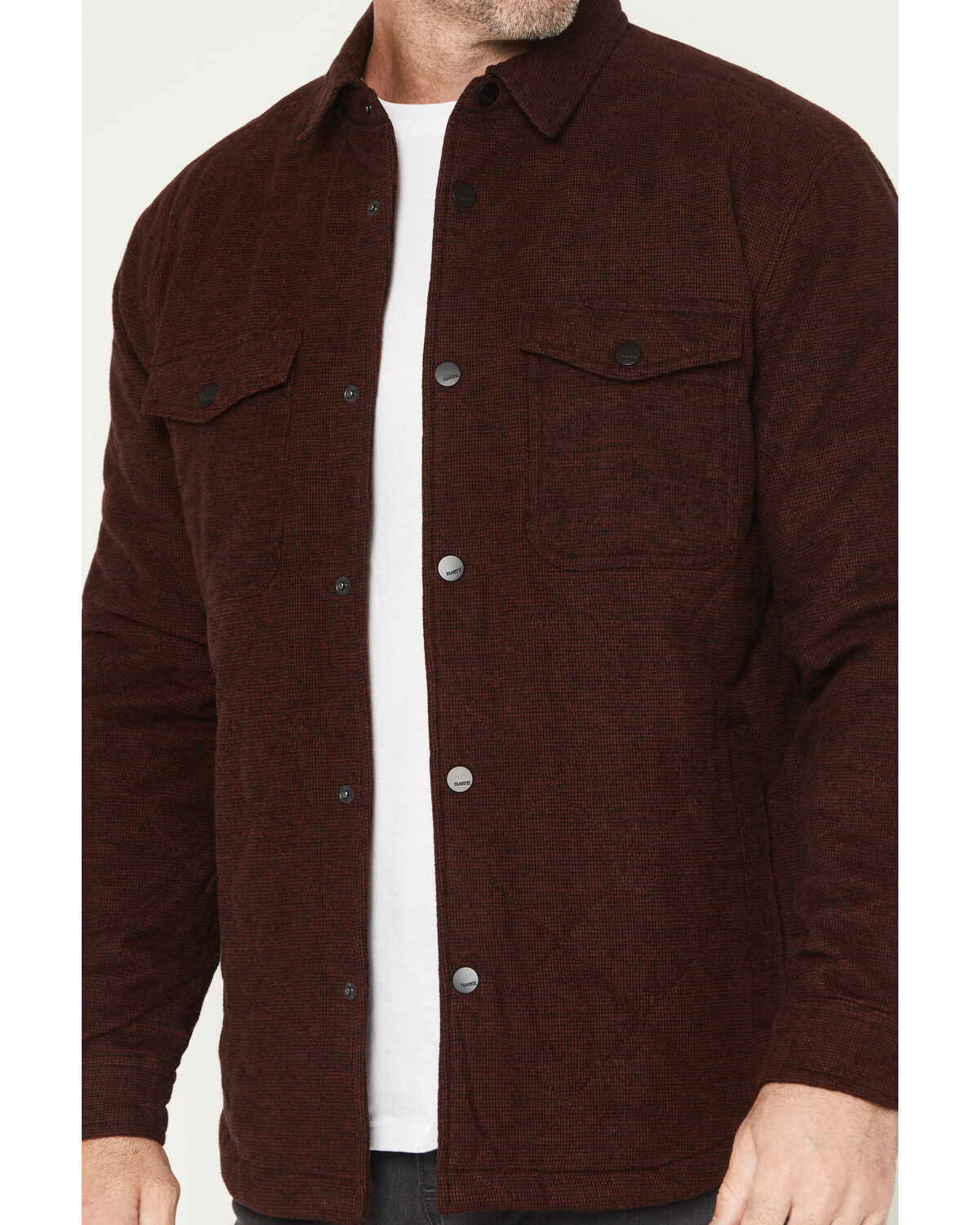 Image #3 - Hawx Men's Shale Plaid Print Shirt Jacket, Wine, hi-res