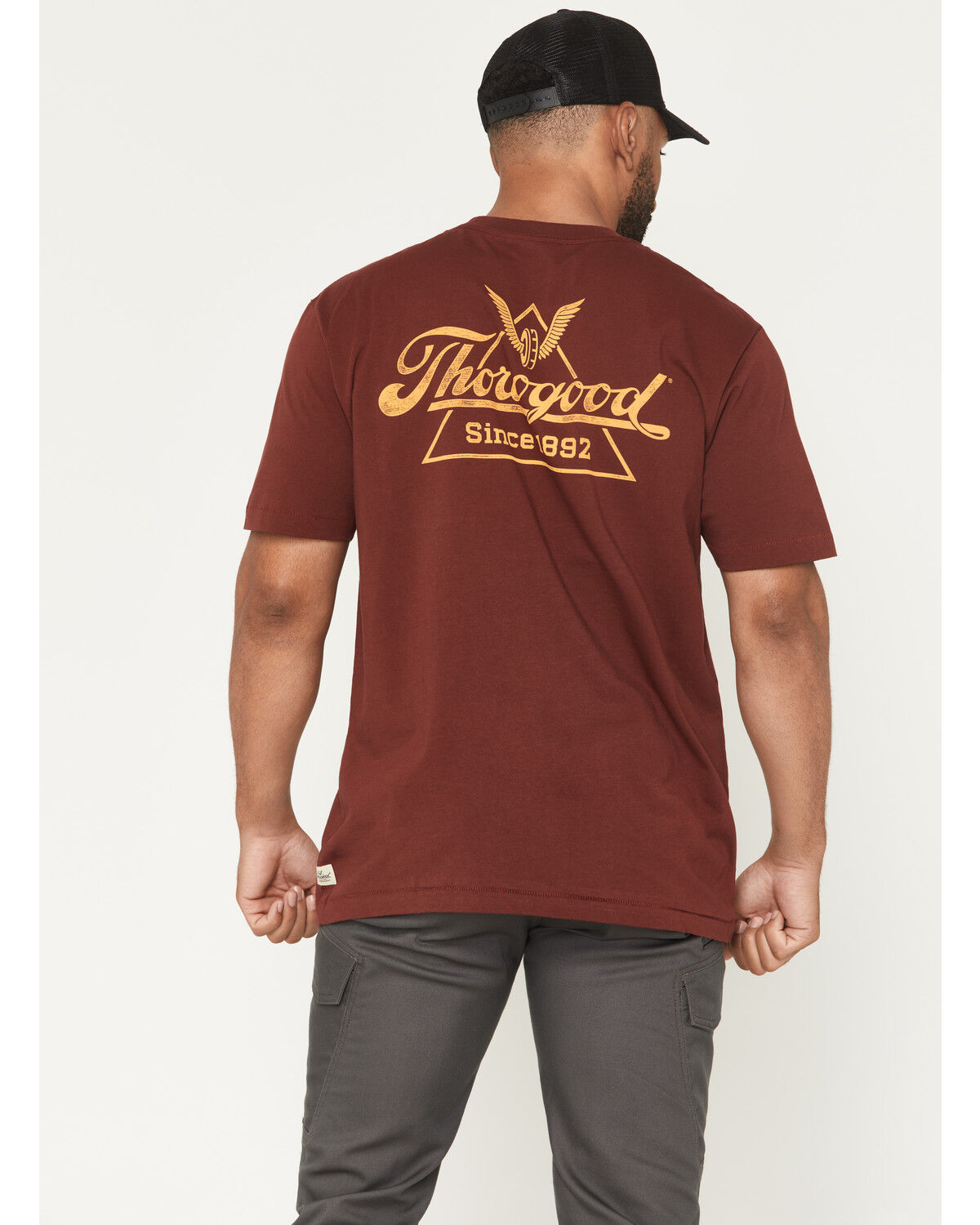 Image #4 - Thorogood Men's Vintage Classic Logo Short Sleeve Graphic T-Shirt, Maroon, hi-res