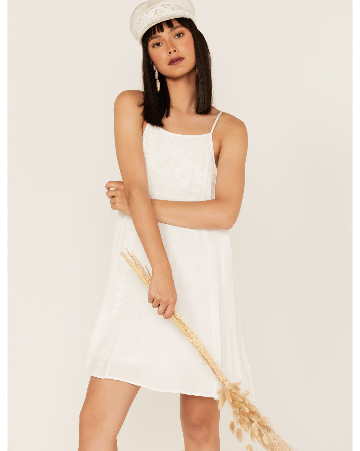 Image #1 - Band of the Free Women's Sweet Seasons Embroidered Mini Dress, Ivory, hi-res