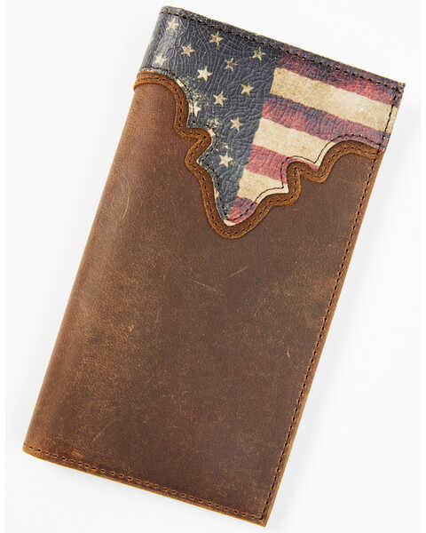 Cody James Men's Distressed Patriotic Checkbook Wallet, Red/white/blue, hi-res