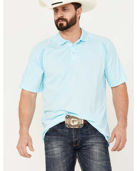 Ariat Men's AC Short Sleeve Polo Shirt, Light Blue, hi-res