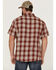 Brothers & Sons Men's Large Plaid Short Sleeve Button-Down Western Shirt , Red, hi-res