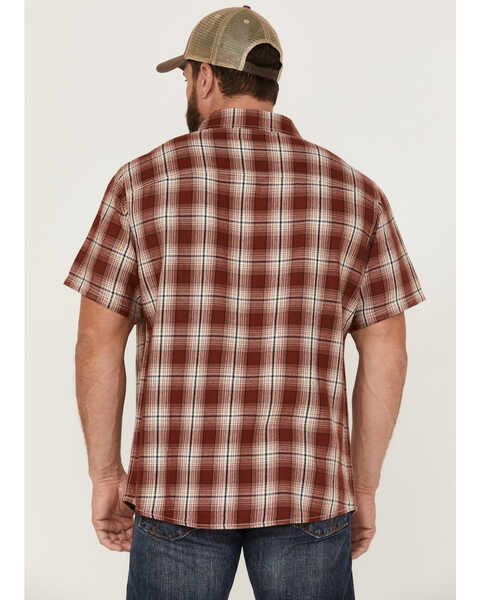 Image #4 - Brothers and Sons Men's Large Plaid Short Sleeve Button Down Western Shirt , Red, hi-res