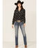 Image #4 - RRR Women's Bucking Horse Print Long Sleeve Snap Western Shirt, Black, hi-res