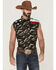 Image #1 - Cody James Men's Alpha Camo Print Bubba Sleeveless Snap Western Shirt , Camouflage, hi-res