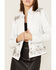 Sidran Women's Studded Moto Leather Jacket, White, hi-res