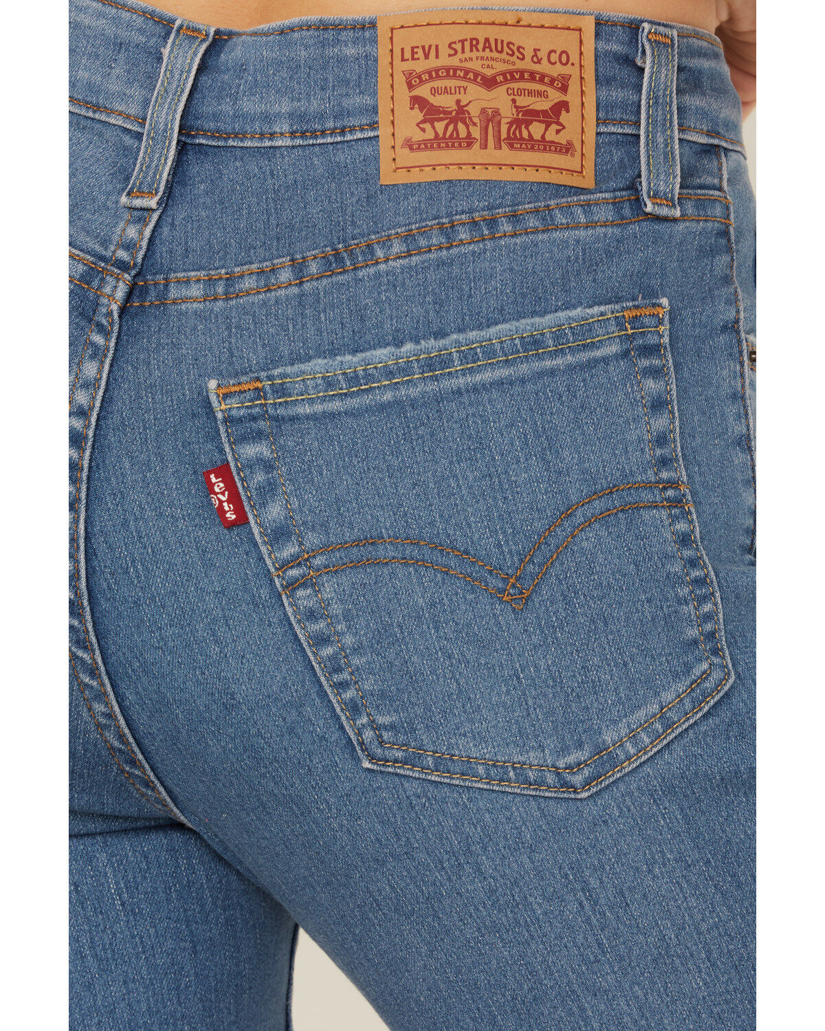 Image #4 - Levi's Women's Medium Wash The Lucky One High Rise 726 Stretch Flare Jeans, Medium Wash, hi-res