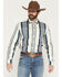 Image #1 - Kimes Ranch Men's Reddy Stripe Print Long Sleeve Button-Down Western Shirt, Blue, hi-res