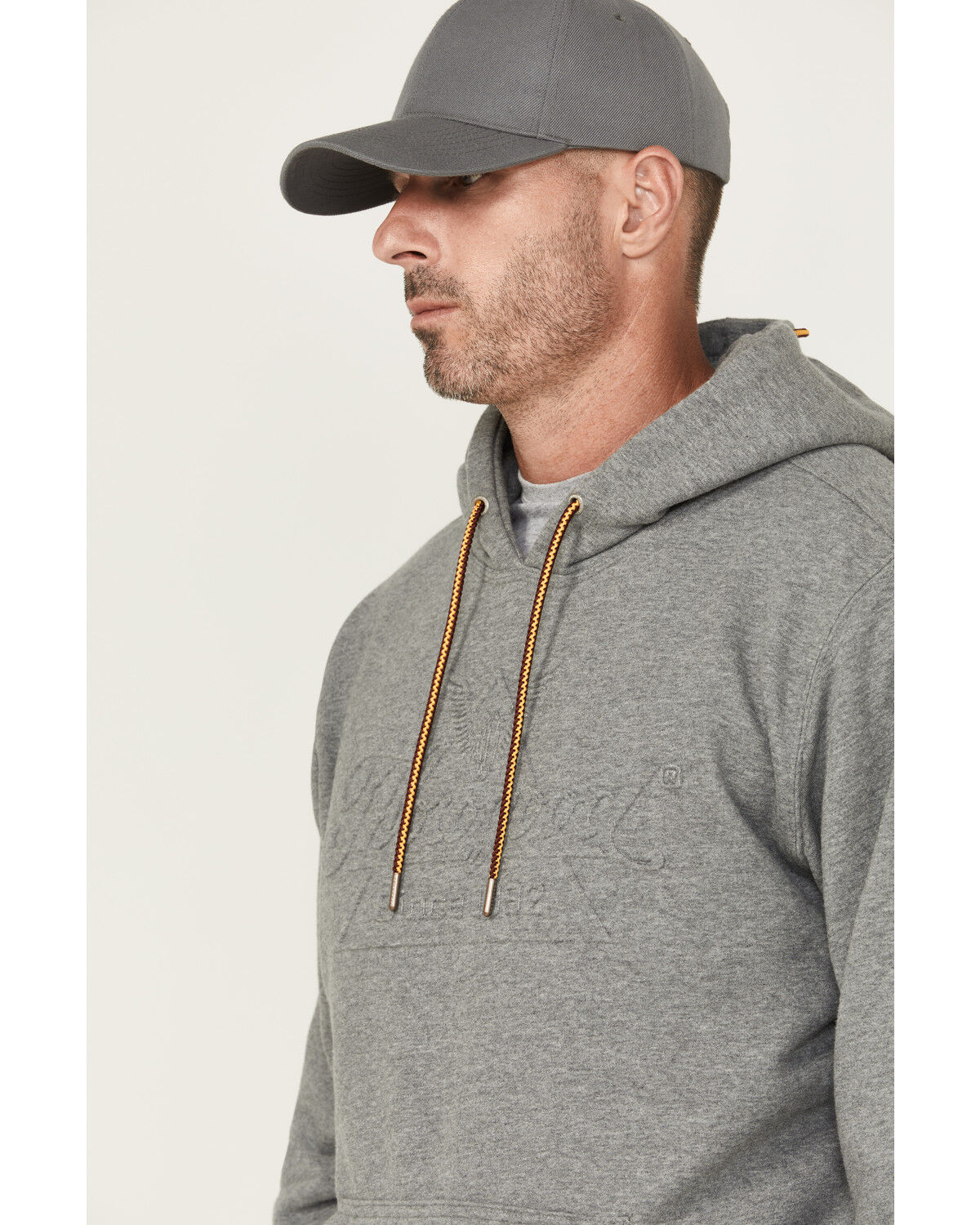Image #2 - Thorogood Men's Heavyweight Brushed Embossed Logo Hooded Sweatshirt, Heather Grey, hi-res