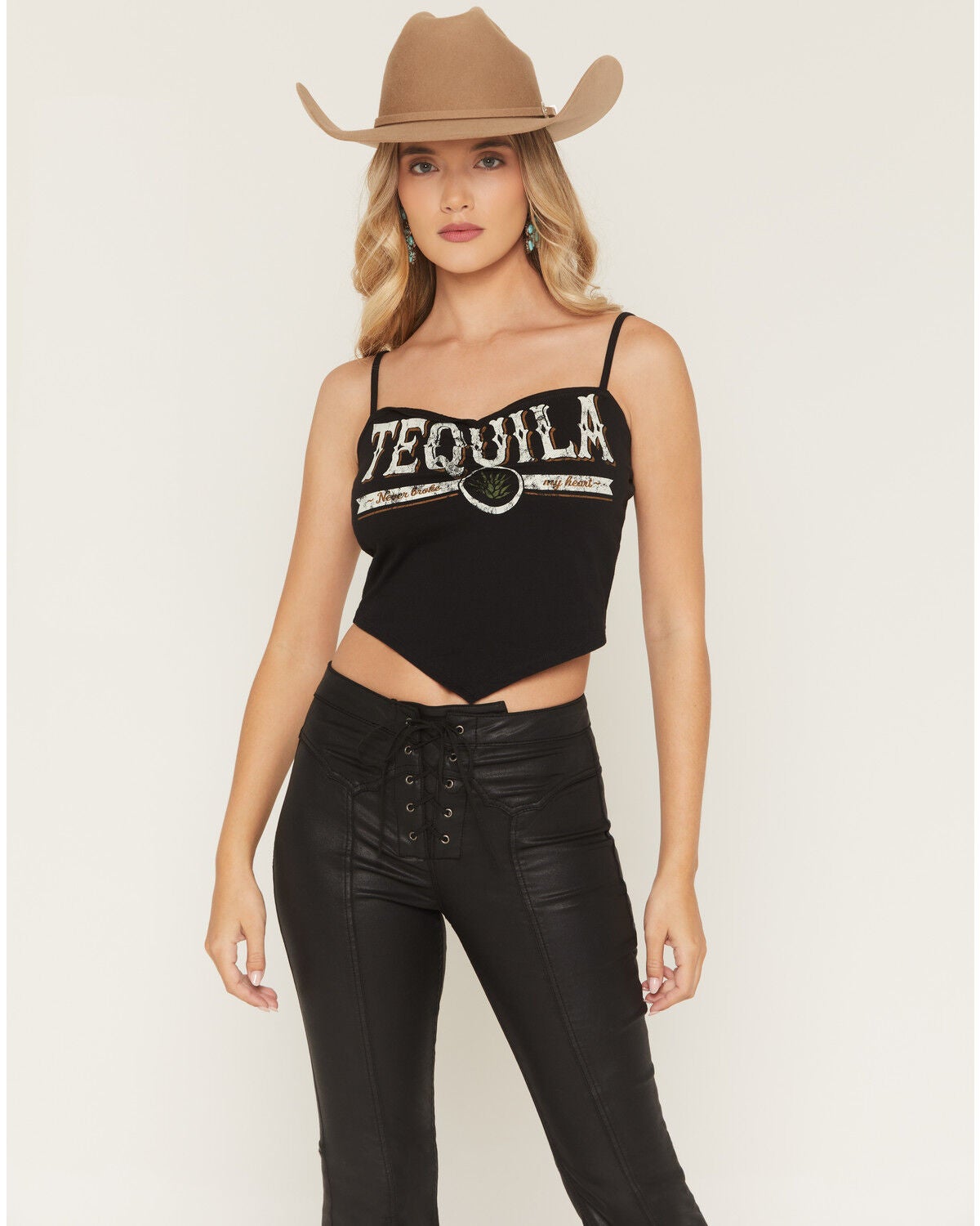 Image #3 - Idyllwind Women's Tequila Cropped Tank Top, Black, hi-res
