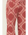 Image #2 - Panhandle Girls' Bandana Print Flare Stretch Denim Jeans, Red, hi-res