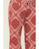 Image #2 - Panhandle Girls' Bandana Print Flare Stretch Denim Jeans , Red, hi-res