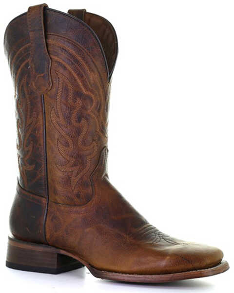 Corral Men's Embroidery Western Boots - Broad Square Toe, Brown, hi-res