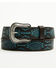 Image #1 - Cody James Men's Hand Painted Southwestern Print Embossed Leather Belt, Dark Blue, hi-res