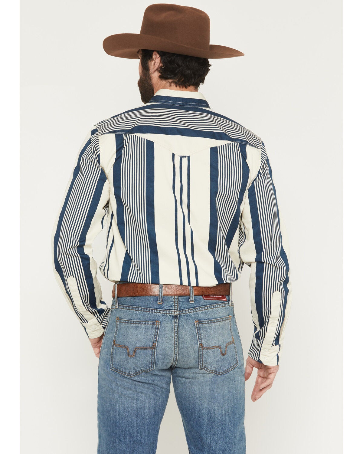 Image #4 - Kimes Ranch Men's Reddy Stripe Print Long Sleeve Button-Down Western Shirt, Blue, hi-res