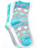 Image #1 - Leg Apparel Kids' 3-Pack Cactus & Hearts Crew Sock Set, Light Blue, hi-res