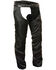 Image #1 - Milwaukee Leather Men's Leather Trim Snap Out Liner Vented Textile Chaps - 4XL, Black, hi-res