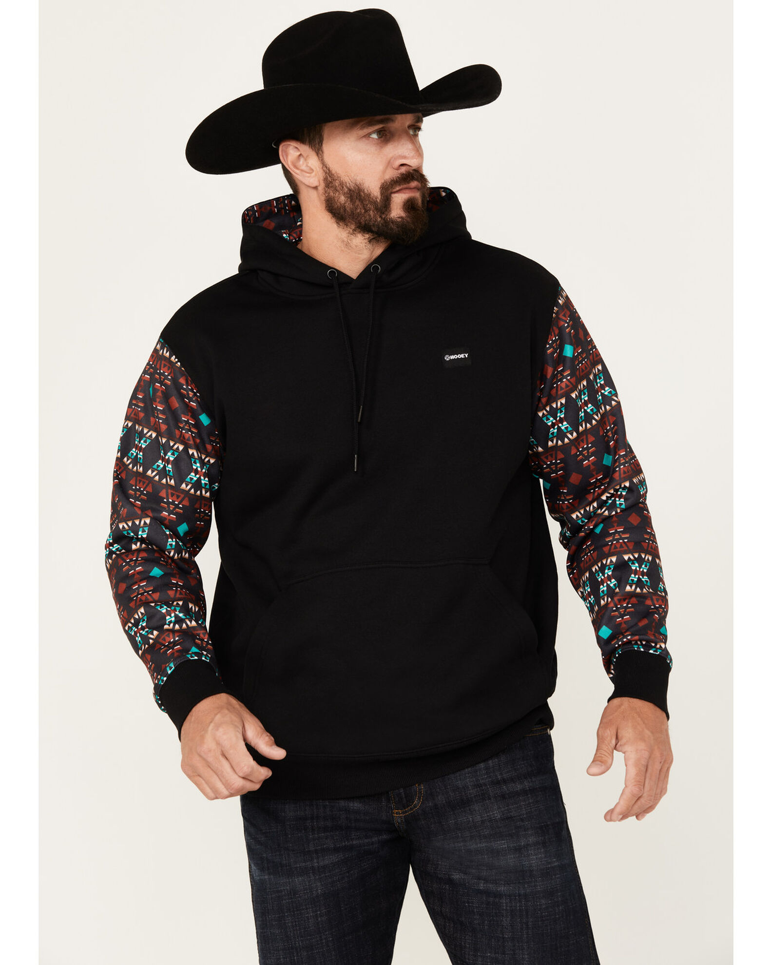 Hooey Men's Summit Southwestern Print Hooded Sweatshirt