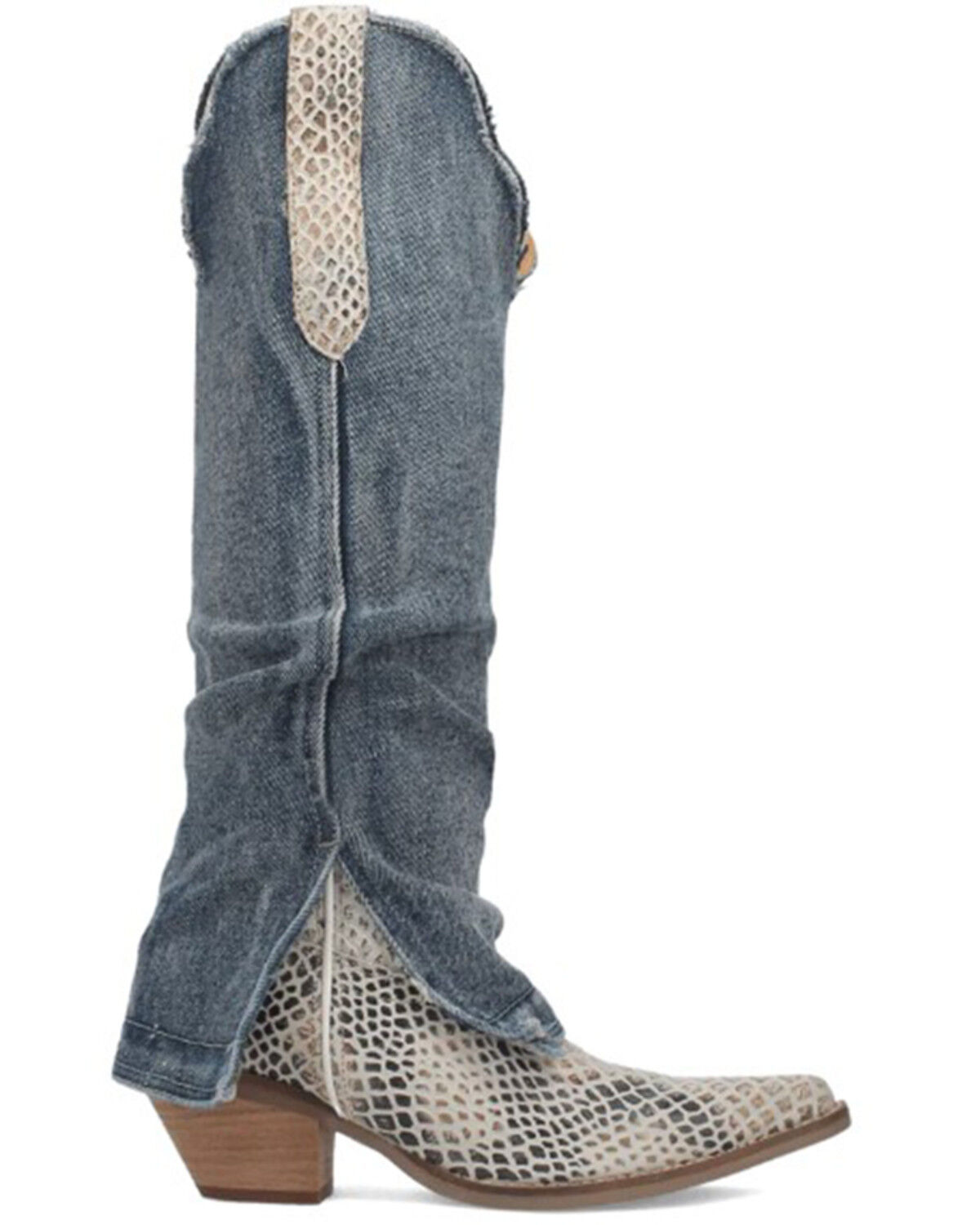 Image #2 - Dingo Women's Shabby Leather Western Boots - Snip Toe, Blue, hi-res