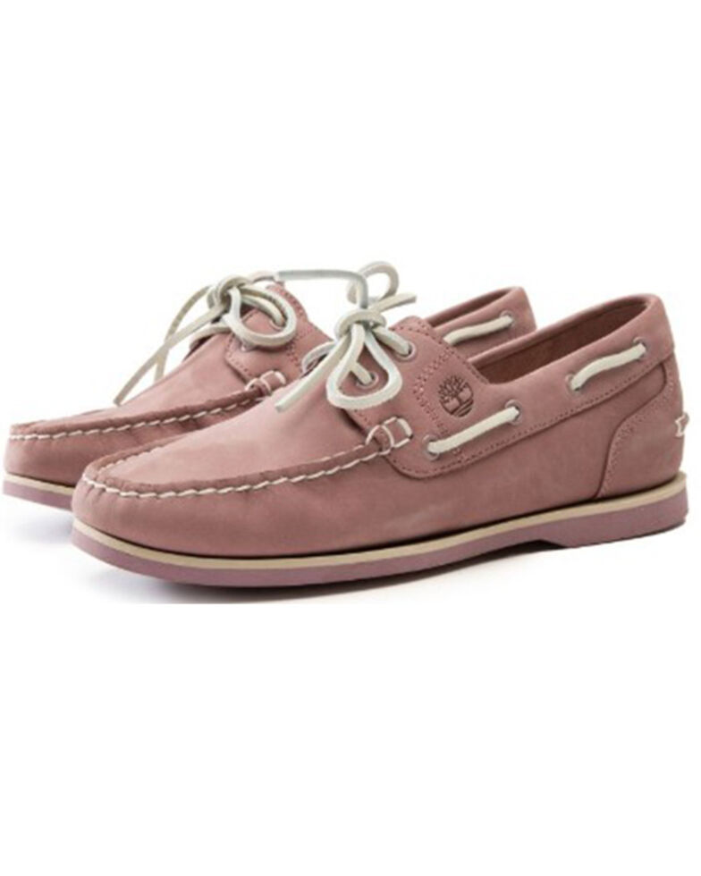 Timberland Women's Amherst 2 Eye Classic Lace-Up Boater Shoes - Round Toe, Pink, hi-res