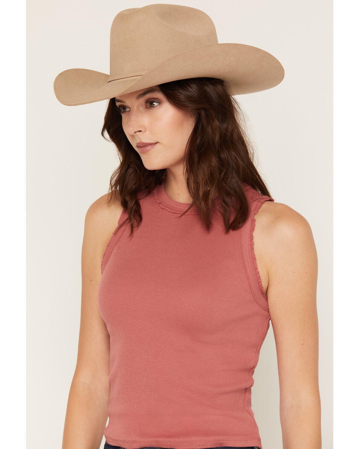 Image #2 - Cleo + Wolf Women's Ruffle Trim Tank, Rose, hi-res