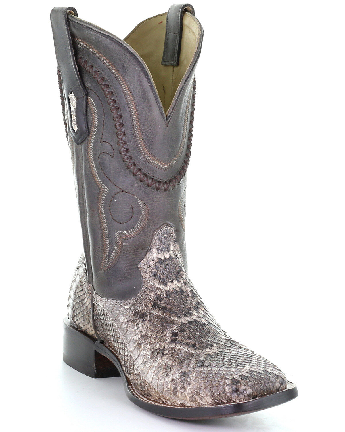 rattlesnake skin boots square toe