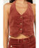 Image #3 - Rolla's Women's Corduroy Halter Vest, Brick Red, hi-res