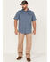 Wrangler ATG Men's All-Terrain Pocket Short Sleeve Button Down Western Shirt , Blue, hi-res