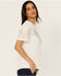 Image #2 - Rock & Roll Denim Women's Chain Fringe Short Sleeve Tee, Natural, hi-res