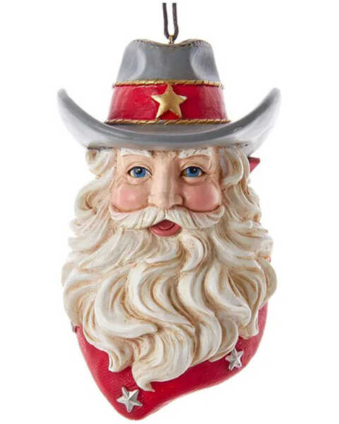 Kurt Adler Western Santa Head Ornament, Multi, hi-res
