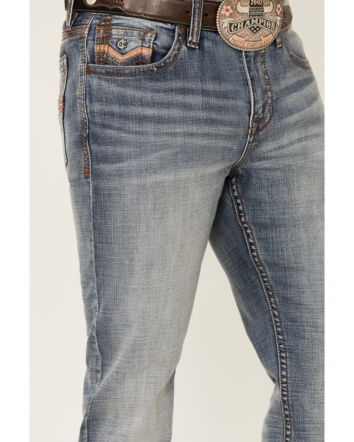 Image #2 - Cody James Core Men's Bear Down Light Wash Stretch Slim Bootcut Jeans, , hi-res