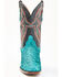 Dan Post Women's Exotic Seabass Skin Western Boots - Square Toe, Black/turquoise, hi-res