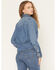 Image #4 - Wrangler Women's Medium Wash Peplum Long Sleeve Snap Denim Shirt, Medium Wash, hi-res