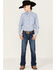 Image #2 - Rock & Roll Denim Boys' Medallion Print Long Sleeve Western Snap Shirt, Blue, hi-res