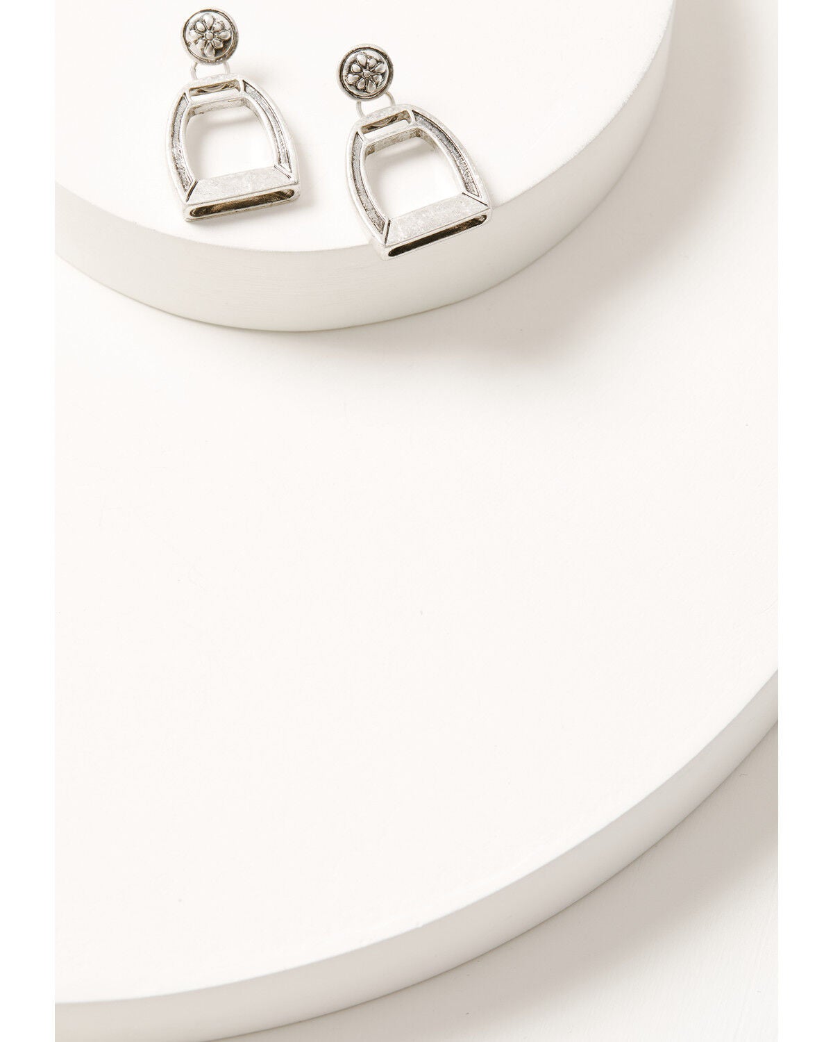 Image #1 - Lainey Wilson Women's Stirrup Drop Earrings, Silver, hi-res
